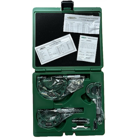 Outside Micrometer Set, Ratchet Thimble MPN:3203-33A