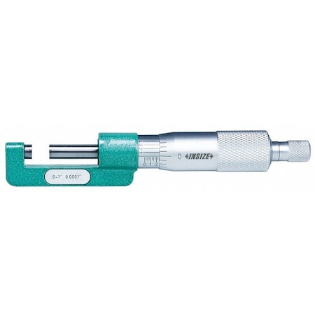 Hub Micrometer, Flat Anvil, Mechanical, 0 to 1