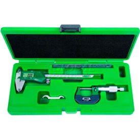 INSIZE 5003-1E 3-Piece Digital Caliper Micrometer & Steel Rule Measuring Set 5003-1E