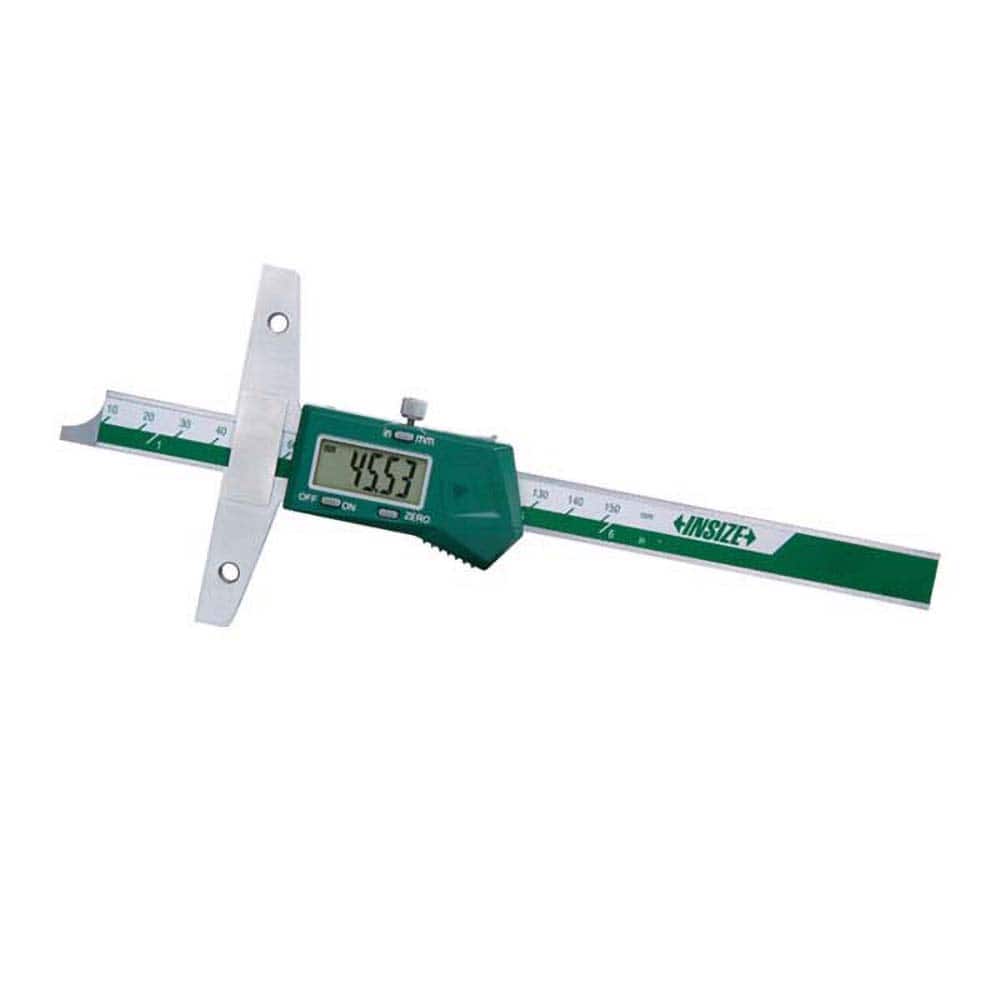Electronic Depth Gages, Maximum Measurement (mm): 150.00, Resolution (Decimal Inch): 0.0005, Base Length (Inch): 3.9370, Data Output: Yes, Calibrated: Yes MPN:1147-150