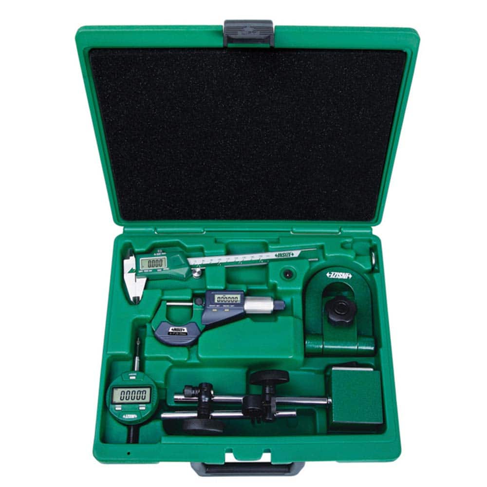 Machinist Caliper & Micrometer Tool Kit: 5 pc, 0 to 150 mm Caliper, 0 to 25 mm Micrometer MPN:5052-E