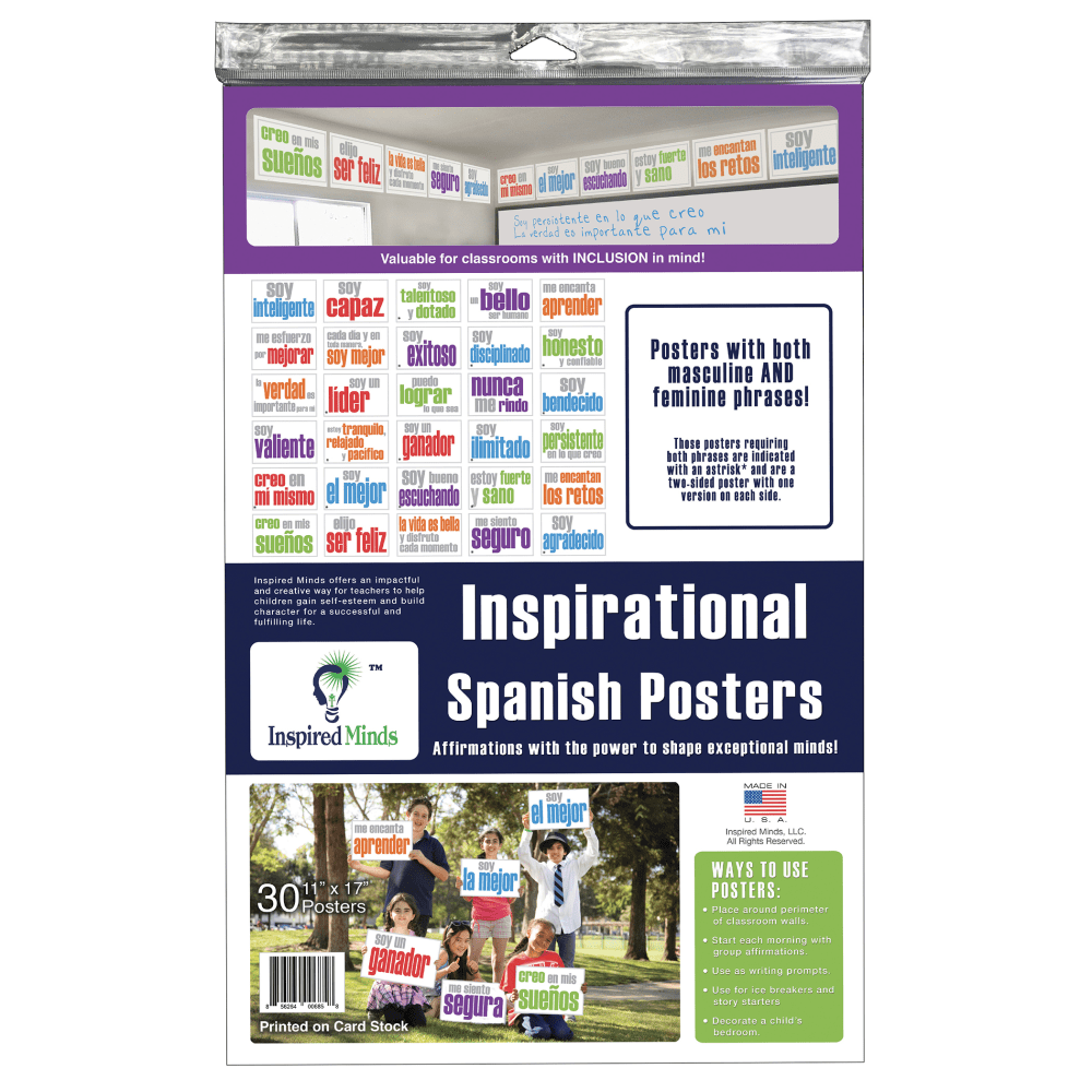 Inspired Minds Card Stock Posters, 17in x 11in, Spanish, Pack Of 30 Posters MPN:ISM523CS30S