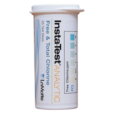 Test Strip, Free/Total Chlorine, 0-10ppm, PK25 MPN:3027-G