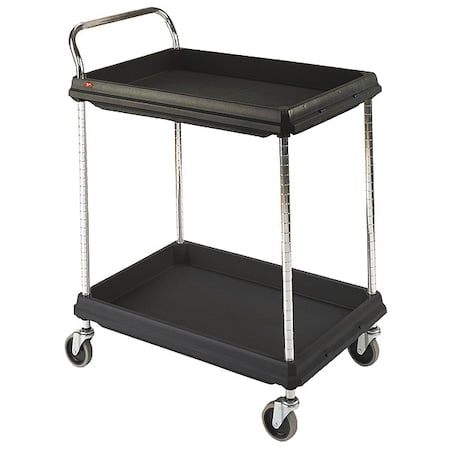 Laboratory Utility Deep Ledge Cart, Polymer, 2 Shelves, 33 3/4 in L, 21 1/2 in W, 33 1/4 in H MPN:GRBC2030-2DBL