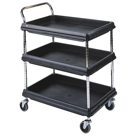 Laboratory Utility Deep Ledge Cart, Polymer, 3 Shelves, 39 1/2 in L, 27 in W, 33 1/4 in H MPN:GRBC2636-3DBL