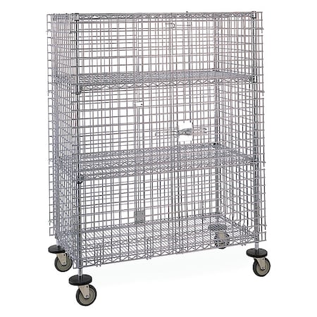 Mobile Security Cart, 24 in W x 48 in L x 5 3/4 ft H, 4 Shelves MPN:GRMJSEC55