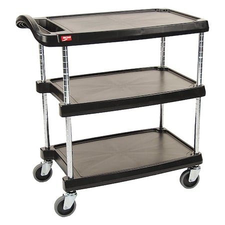 Laboratory Utility Cart, Polymer, 3 Shelves, 34 3/8 in L, 23 1/2 in W, 35 1/2 in H MPN:GRMY2030-34BL