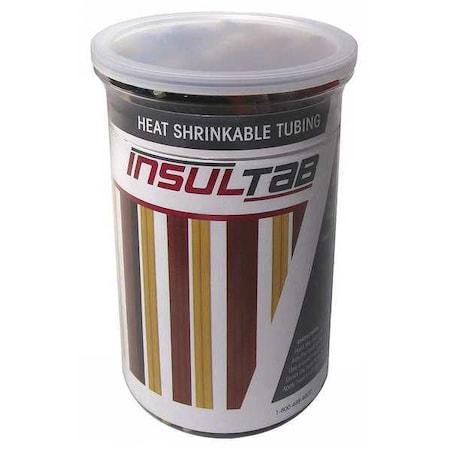 Heat Shrink Tube Kit, Thin Wall, 2:1 I.D. Shrink Ratio, Black, 6 in MPN:30-PVC-175BK