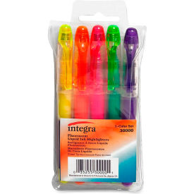 Integra™ Liquid Highlighter Chisel Tip Assorted Ink 5/Set 30000