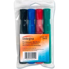 Integra™ Permanent Marker Chisel Black/Red/Blue/Green Ink 4/Pack 30012