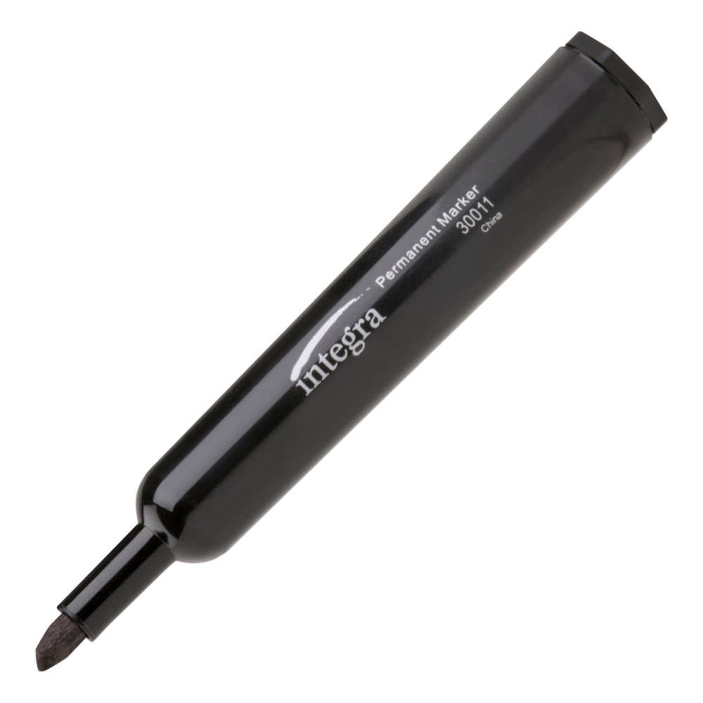 Integra Permanent Chisel Markers, Point Style, Black, Pack Of 12 MPN:30011