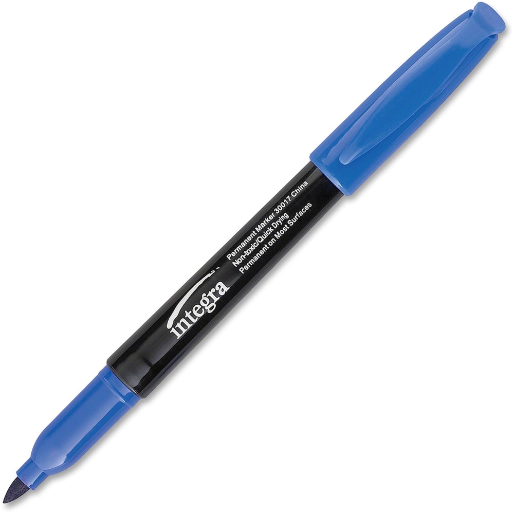 Integra Permanent Fine-Point Markers, Blue, Pack Of 12 MPN:30017