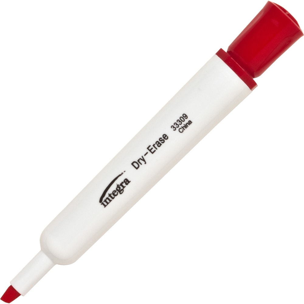 Integra Chisel Point Dry-erase Markers - Chisel Marker Point Style - Red - 12 / Dozen MPN:33309