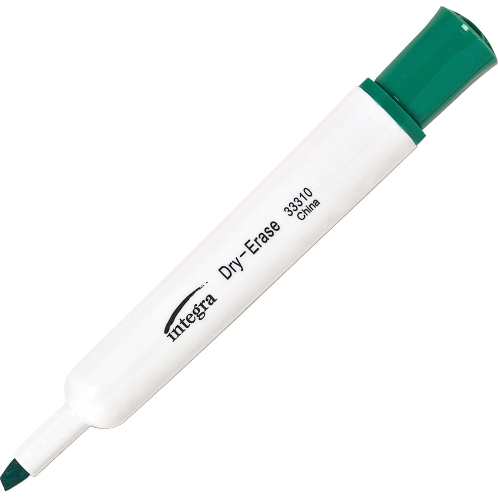 Integra Chisel Point Dry-erase Markers - Chisel Marker Point Style - Green - 12 / Dozen MPN:33310