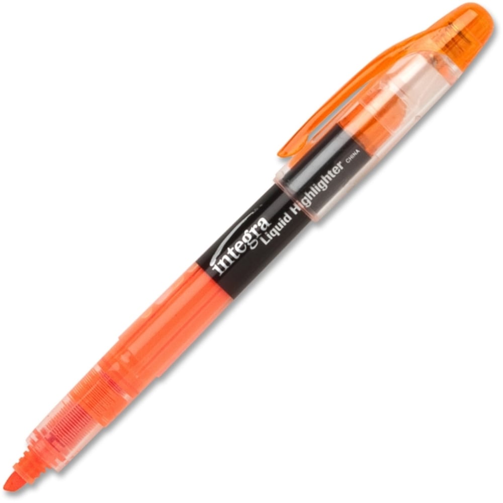 Integra Liquid Highlighters - Chisel Marker Point Style - Fluorescent Orange - 1 Dozen MPN:33313