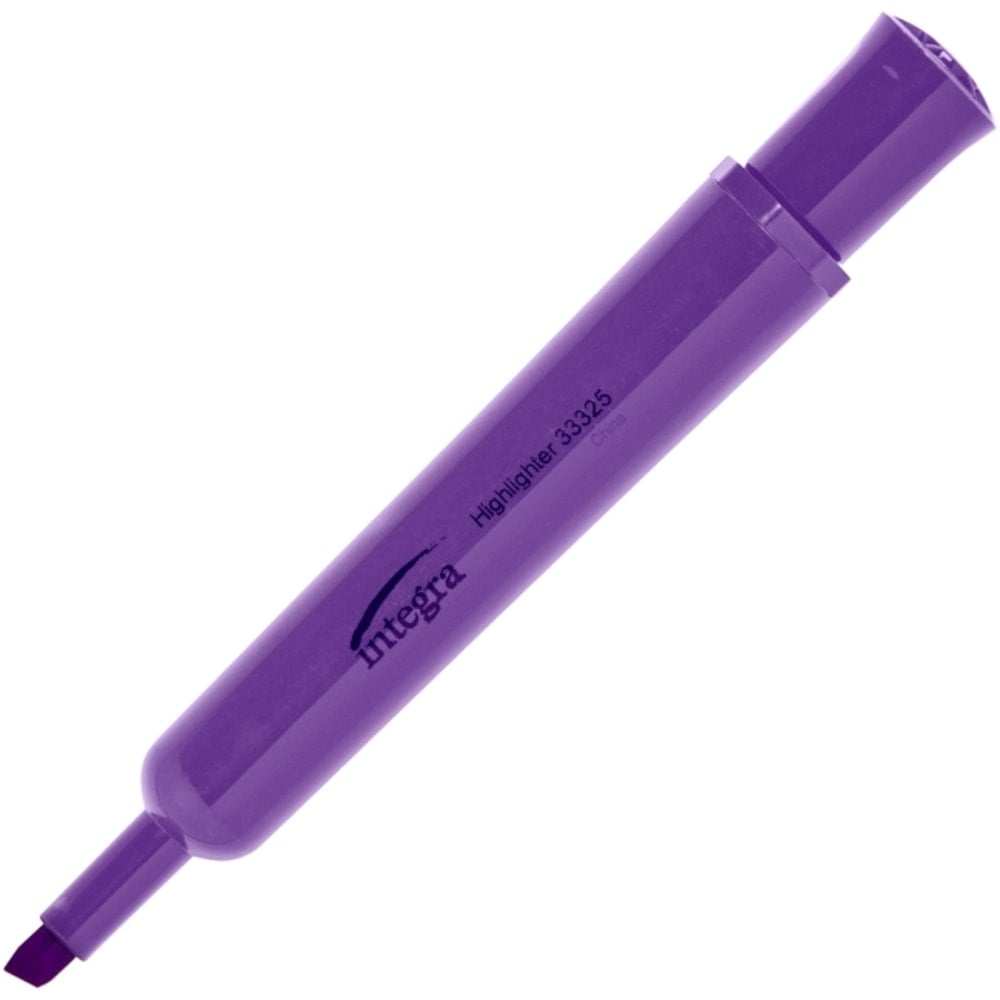Integra Chisel Desk Liquid Highlighters - Chisel Marker Point Style - Purple - 1 Dozen (Min Order Qty 8) MPN:33325