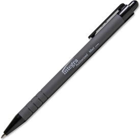 Integra™ Ballpoint Retractable Pen Rubberized Barrel Medium Black Ink Dozen 30031