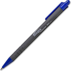 Integra™ Ballpoint Retractable Pen Rubberized Barrel Medium Blue Ink Dozen 30032