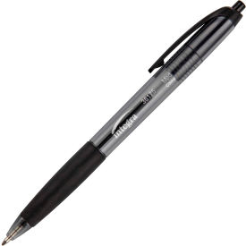 Integra™ Rubber Grip Retractable Pen Non-Refillable Medium Black Barrel/Ink Dozen 36175