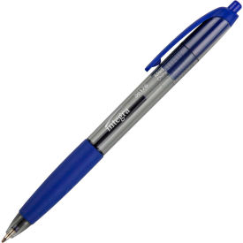 Integra™ Rubber Grip Retractable Pen Non-Refillable Medium Blue Barrel/Ink Dozen 36176