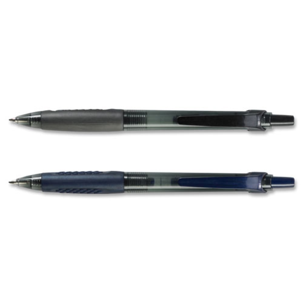 Integra 82952 Retractable Ballpoint Pens - Fine Pen Point - Black - Black, Transparent Barrel - 12 / Dozen MPN:82952