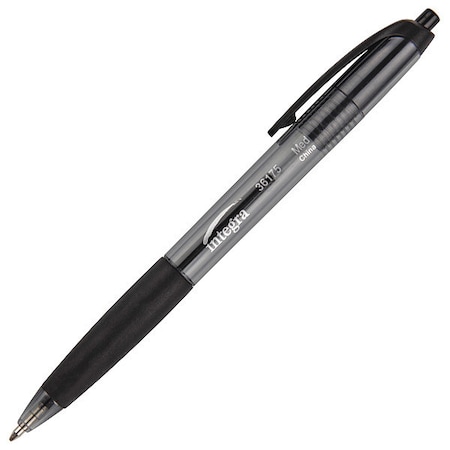 Rubber Grip Retractable Pens, Black, PK12 MPN:ITA36175