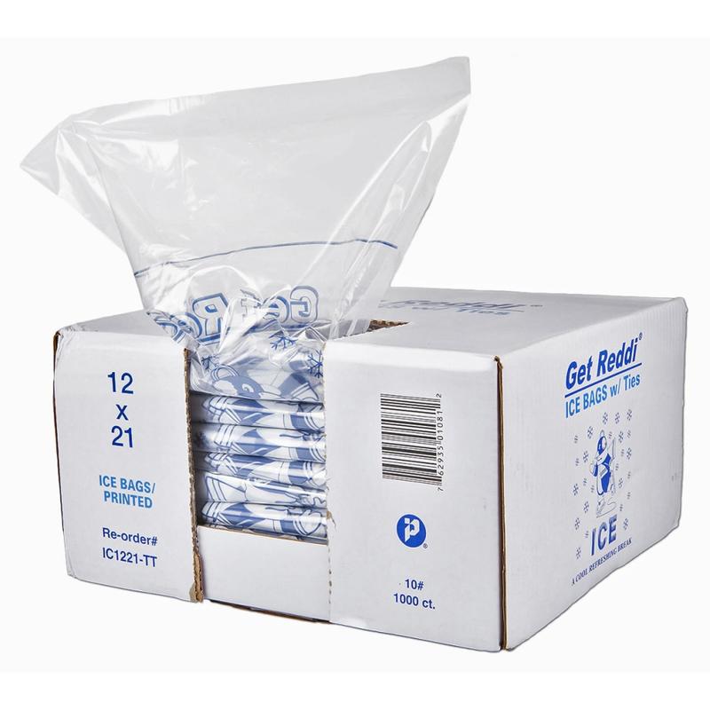 Pitt Plastics Ice Bags, 8 Lb, Clear, Pack Of 1, 000 MPN:IC1120-TT