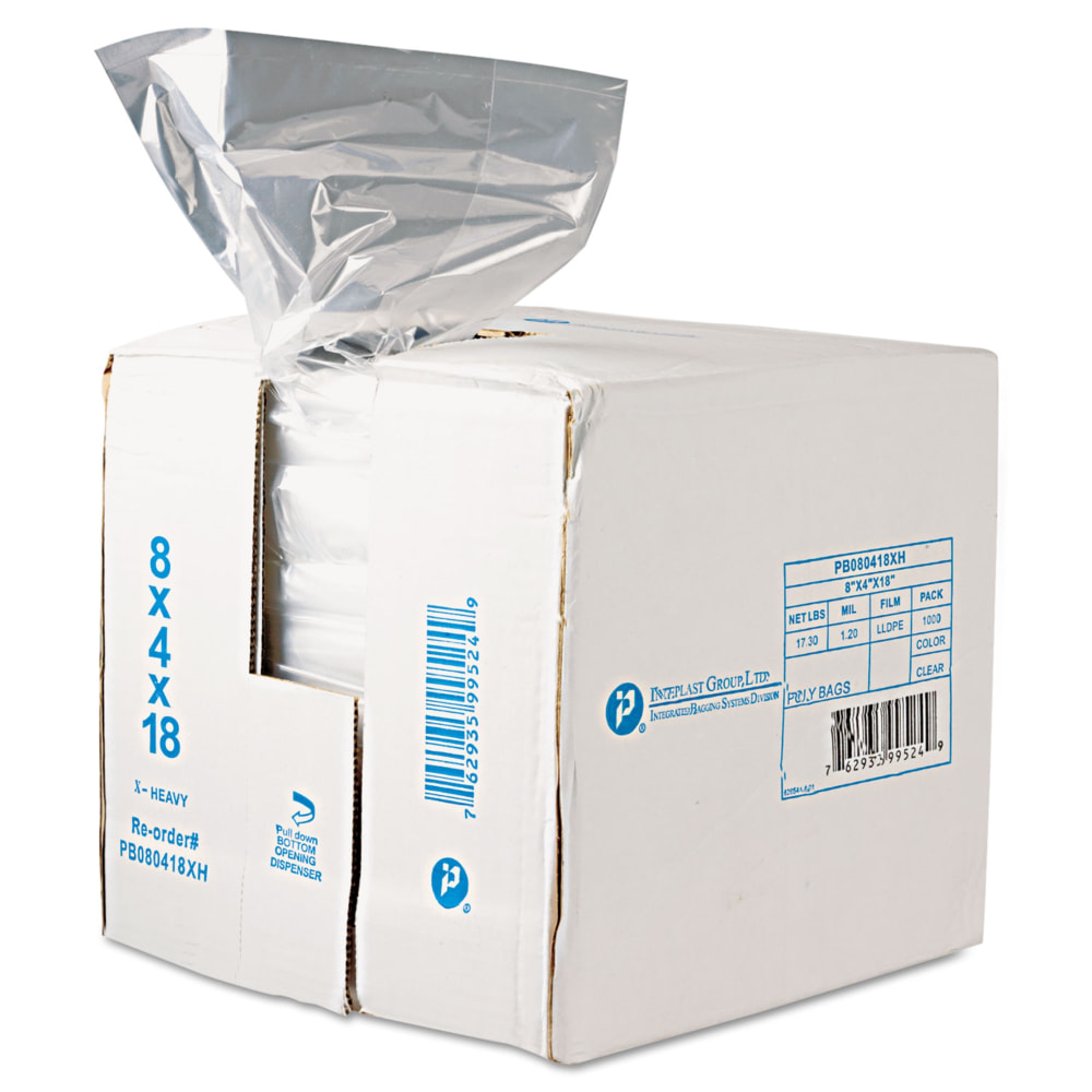 Interplast Group Food Bags, 8in x 18in, Clear, Case Of 1, 000 Bags MPN:PB080418R