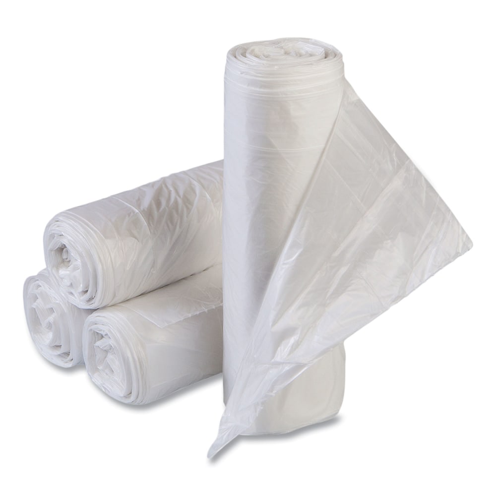 Interplast Group Draw Tuff Institutional Draw Tape Can Liners, Drawstring, 23 gal, 1 mil, 38in x 28.5in, Natural, 25 Bags/Roll, 6 Rolls/Carton MPN:DTS2838N