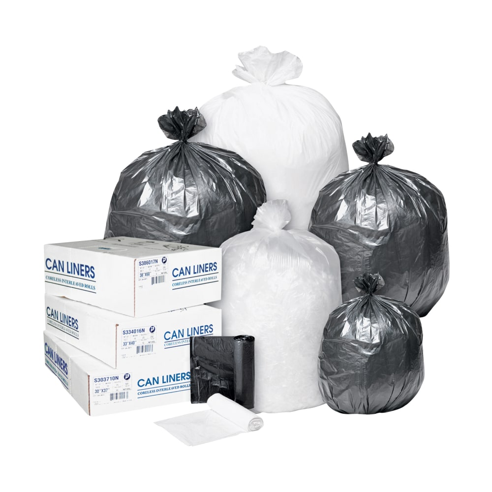 Integrated Bagging Systems High-Density 0.24-mil Can Liners, 18in x 17in, 4 Gallons, Clear, 50 Liners Per Roll, 40 Rolls Per Case MPN:EC171806N