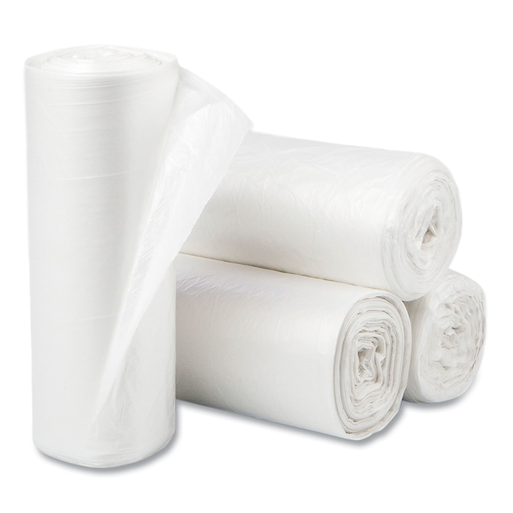 Interplast Group High Density Commercial Can Liners, 10 gal, 0.2mil, 5 mic, 24in x 24in, Natural, Perforated Roll, 50 Bags/Roll, 20 Rolls/Carton MPN:EC2424N