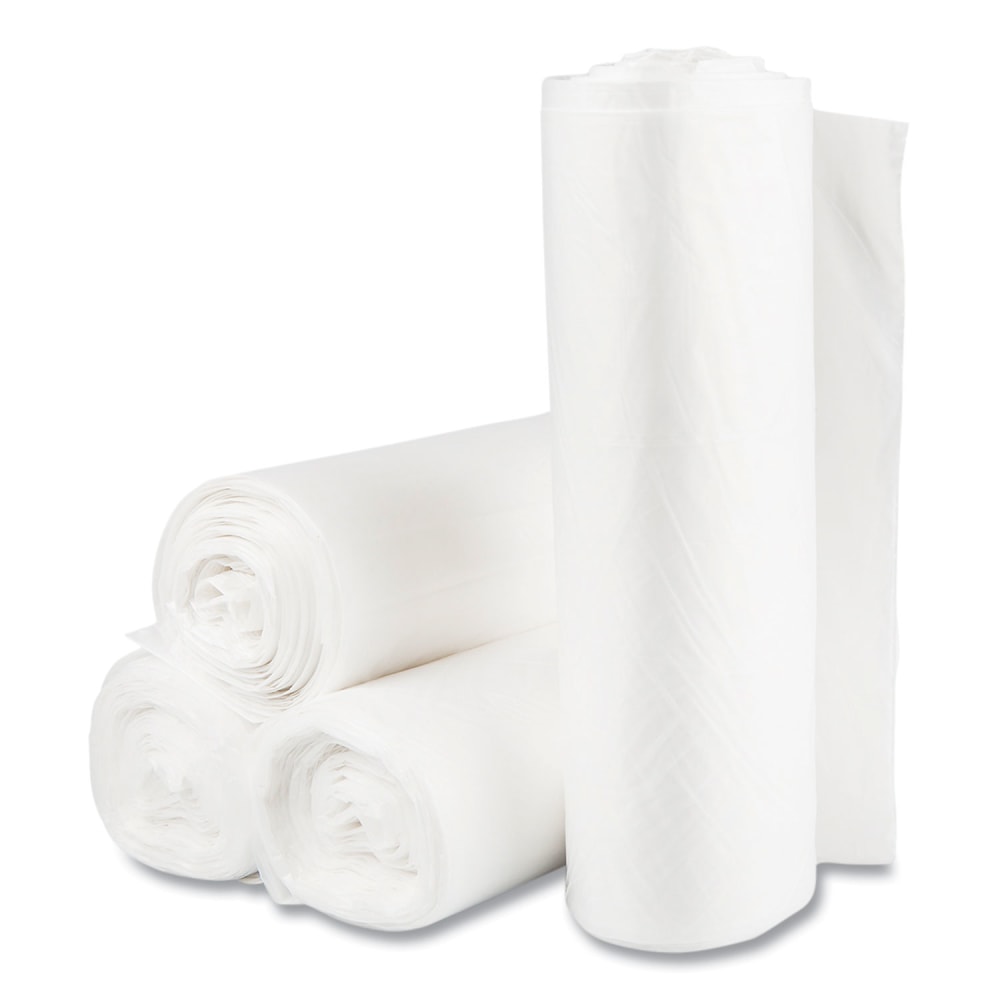 Interplast Group High Density Commercial Can Liner Value Pack, 60 gal, 0.55 mil, 14 mic, 38in x 58in, Clear, Interleaved Roll, 25 Bags/Roll, 8 Rolls/CT MPN:VALH3860N16