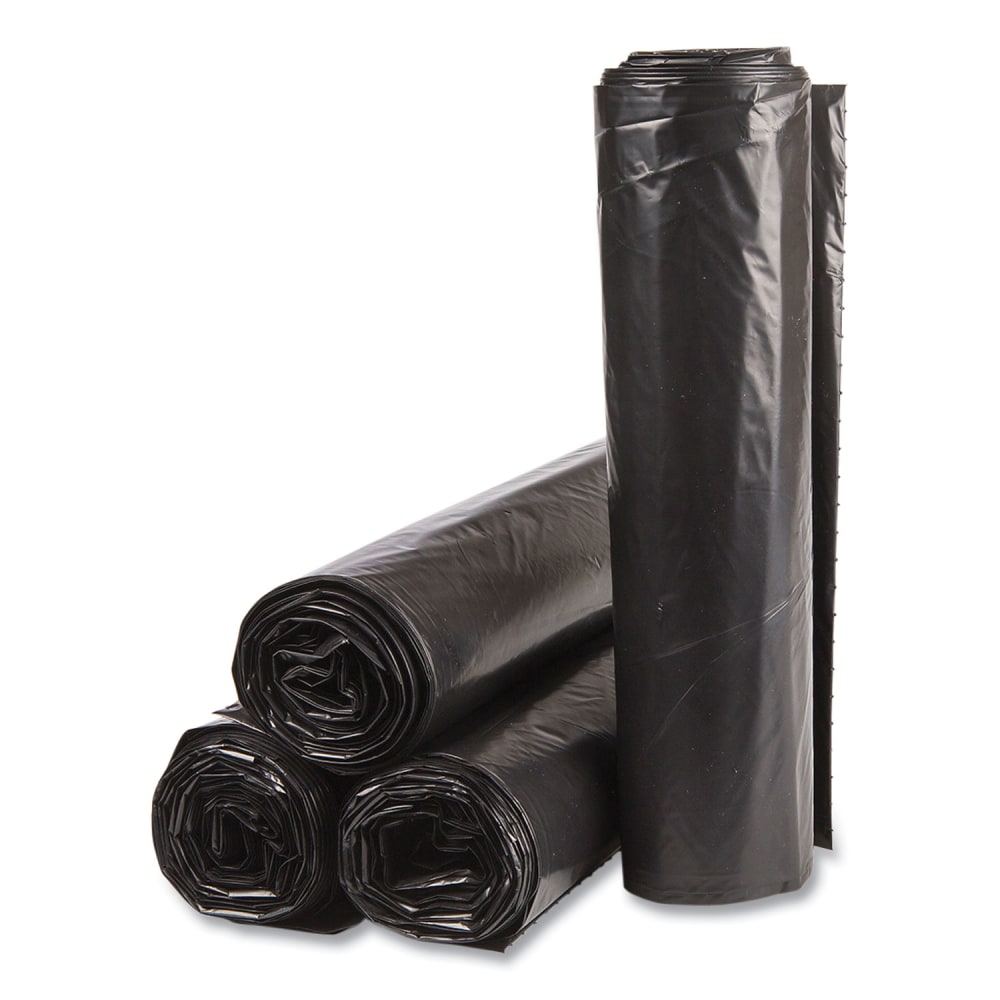 Interplast Group High Density Commercial Can Liner Value Pack, 0.75 mil, 45 gal, 19 mic, 40in x 46in, Black, Interleaved Roll, 25 Bags/Roll, 6 Rolls/CT MPN:VALH4048K22