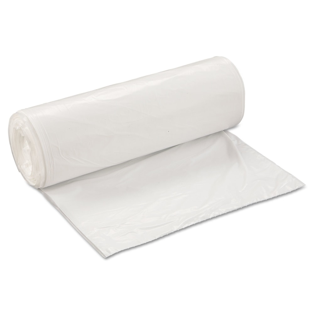 Interplast Group Low Density Commercial Can Liners, 60 gal, 0.7 mil, 38in x 58in, White, Interleaved Roll, 25 Bags/Roll, 4 Rolls/Carton MPN:WSL3858XHW-2