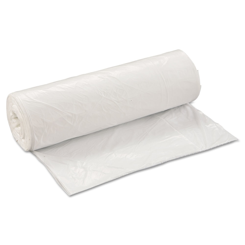 Interplast Group Low Density Commercial Can Liners, 45 gal, 0.8 mil, 40in x 46in, White, Interleaved Roll, 25 Bags/Roll, 4 Rolls/Carton MPN:WSL4046XHW