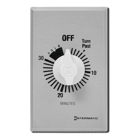 Timer, Spring Wound, 30 Min, SPST, Silver MPN:FF30MH