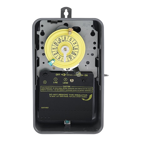 Electromechanical Timer, 24 hr, Gray, Metal MPN:T101R