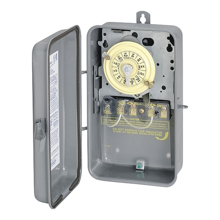 Electromechanical Timer, 24 hr, Gray, Metal MPN:T103R