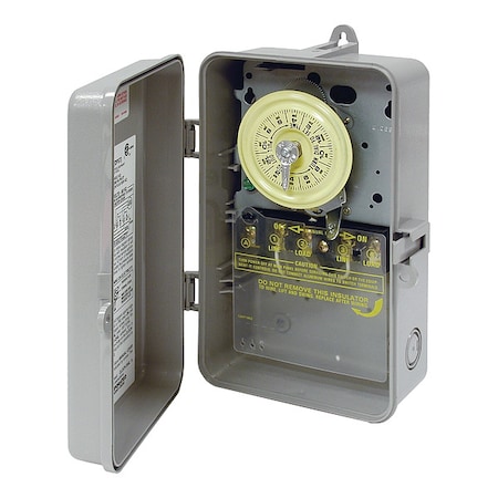 ElectromechanicalTimer, 24hr, Gray, Plastic MPN:T104P