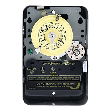 Electromechanical Timer, 24 hr, Gray, Metal MPN:T171