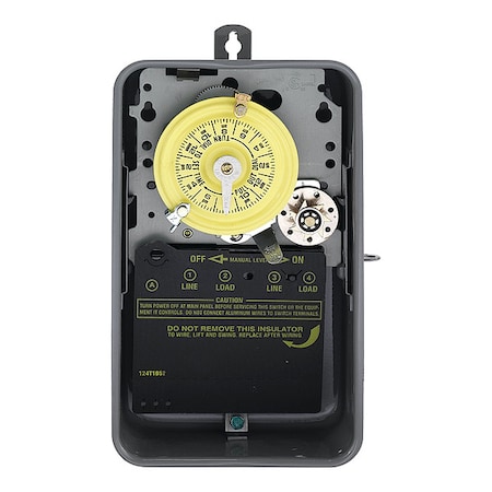 Electromechanical Timer, 24 hr, Gray, Metal MPN:T174R