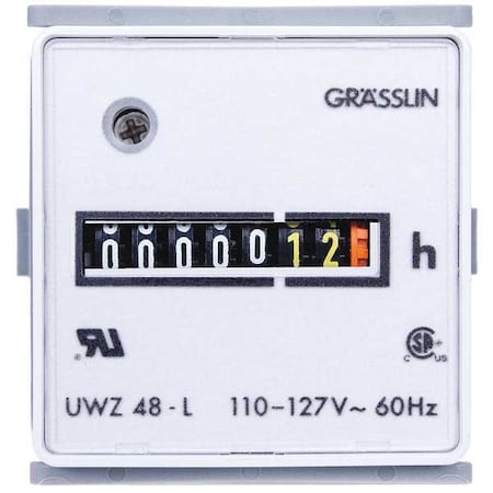 Hour Meter, 24VAC, 60 Hz, Plastic, Square MPN:UWZ48E-24U