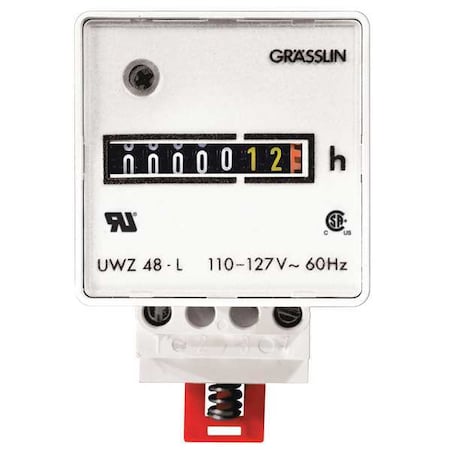 Hour Meter, 24VAC, 60 Hz, DIN Rail Mount MPN:UWZ48V-24U