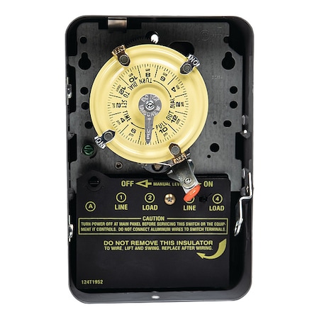 Electromechanical Timer, 24 hr, Gray, Metal MPN:WH-40