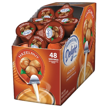 Flavored Liquid Non-Dairy Coffee Creamer, Hazelnut, 0.44 oz Mini Cups, PK48 MPN:02283