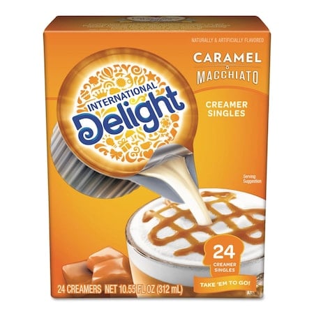 Liquid Non-Dairy Coffee Creamer, Caramel Macchiato, Mini Cups, PK24 MPN:WWI101766