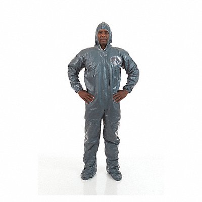 Hooded Coverall w/Boots Green 3XL PK6 MPN:9119T-3XL