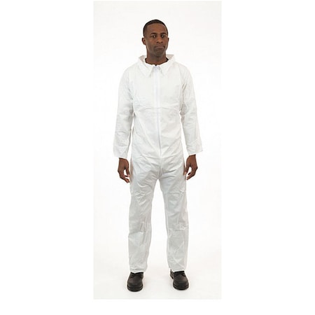 Disposable Coverallss, Coverall, 5XL, SMS, Elastic Wrist, Open Ankle, Serged Seam, White, 25 PK MPN:2222-5XL