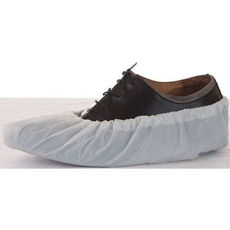 Disposable Shoe Covers, Chlorinated Polyethylene, White, Slip Resistant Sole: Yes, Universal MPN:3407