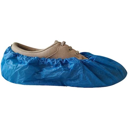Disposable Shoe Covers, CPE, Blue, Slip Resistant Sole: Yes, XL MPN:3407B
